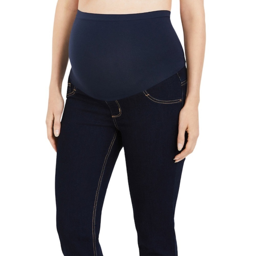 Indigo Blue Maternity Secret Fit Belly Jeans Size SP Skinny Leg Dark Wash Blue - Picture 2 of 14
